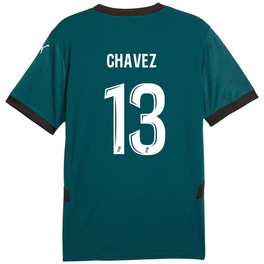 Bambino Maglia Jhoanner Chávez #13 Verde Scuro Kit Gara Away 2024/25 Maglietta