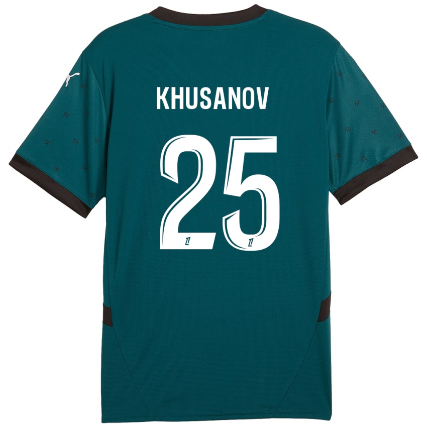 Bambino Maglia Abdukodir Khusanov #25 Verde Scuro Kit Gara Away 2024/25 Maglietta