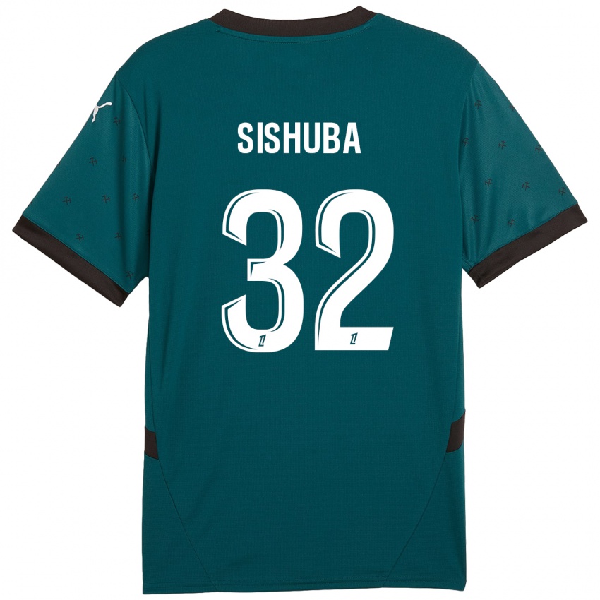 Bambino Maglia Ayanda Sishuba #32 Verde Scuro Kit Gara Away 2024/25 Maglietta