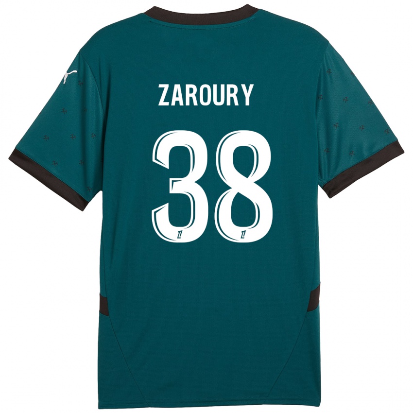 Bambino Maglia Anass Zaroury #38 Verde Scuro Kit Gara Away 2024/25 Maglietta