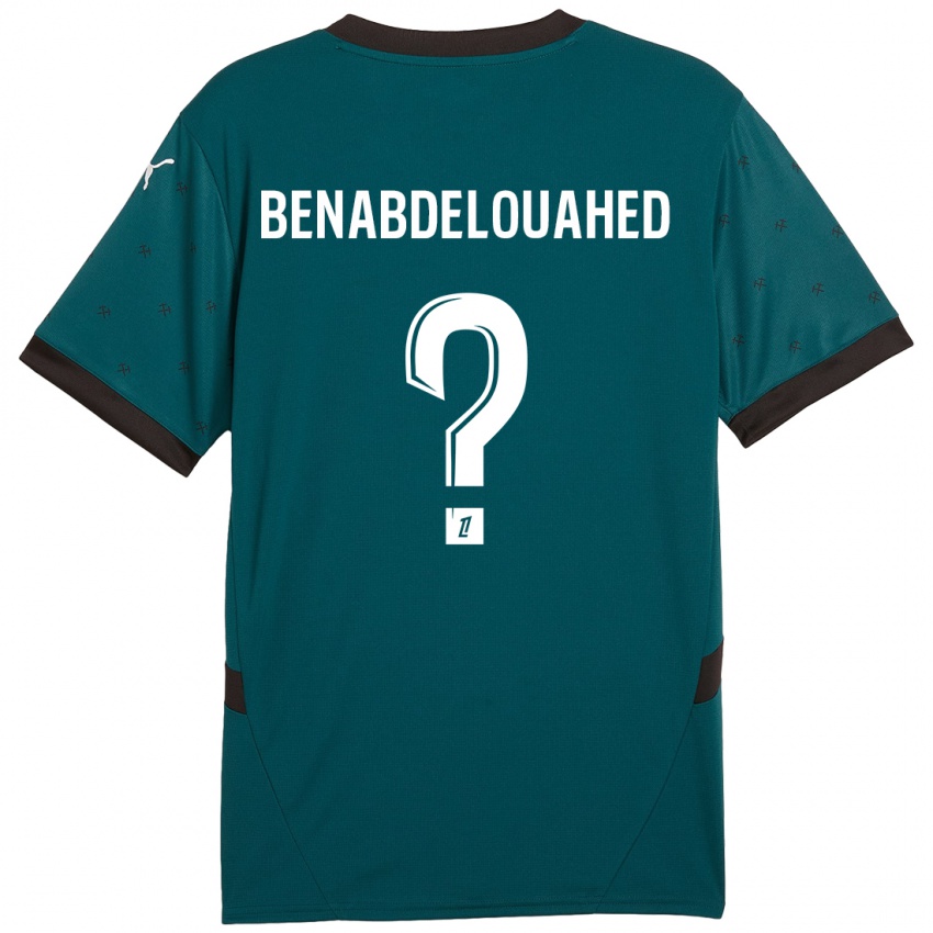 Bambino Maglia Kaïs Benabdelouahed #0 Verde Scuro Kit Gara Away 2024/25 Maglietta