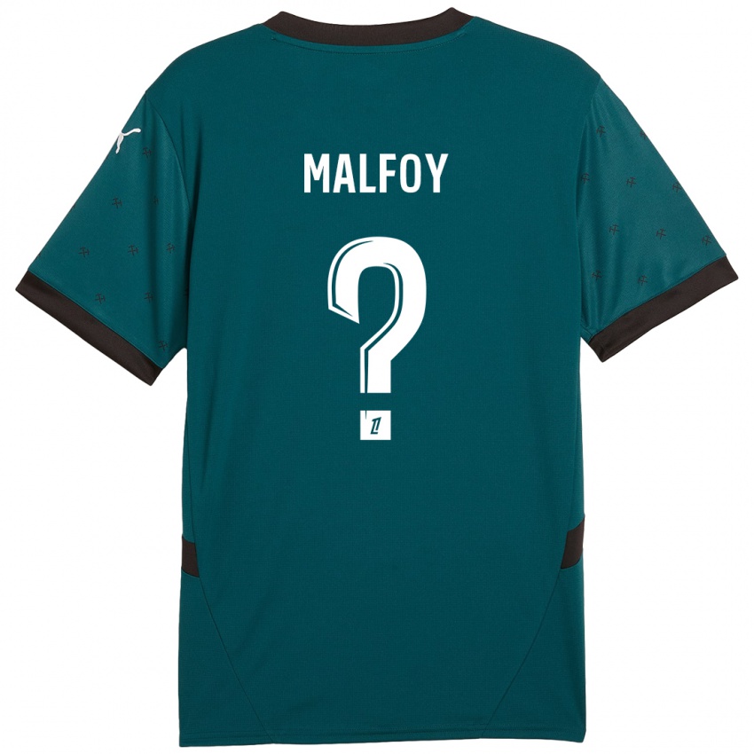 Bambino Maglia Lucas Malfoy #0 Verde Scuro Kit Gara Away 2024/25 Maglietta