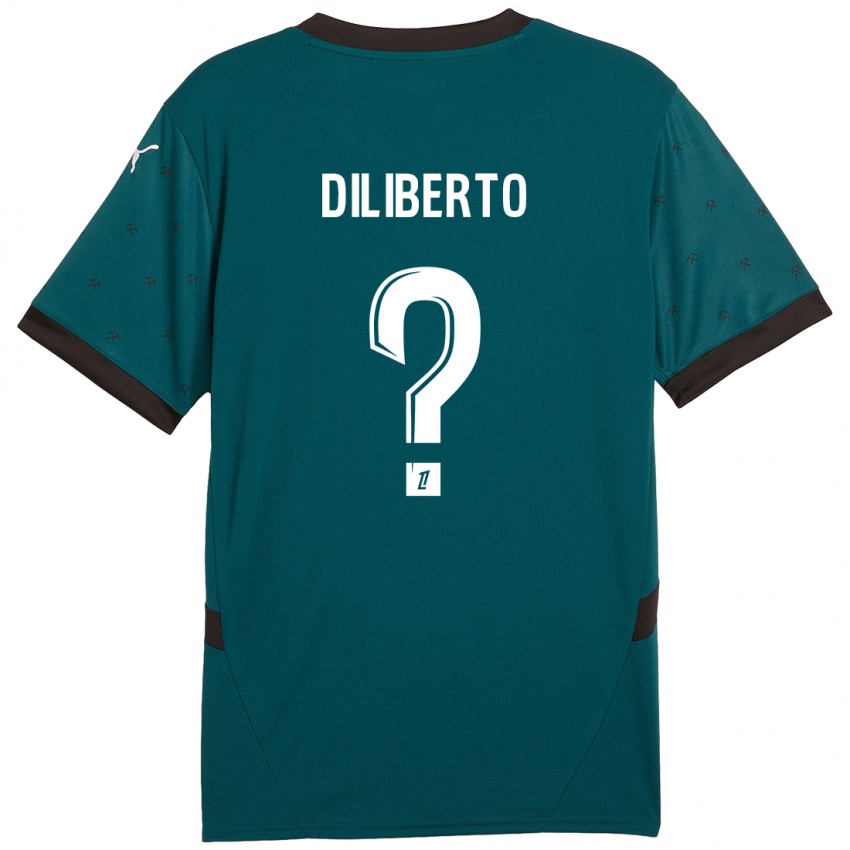 Bambino Maglia Noah Diliberto #0 Verde Scuro Kit Gara Away 2024/25 Maglietta