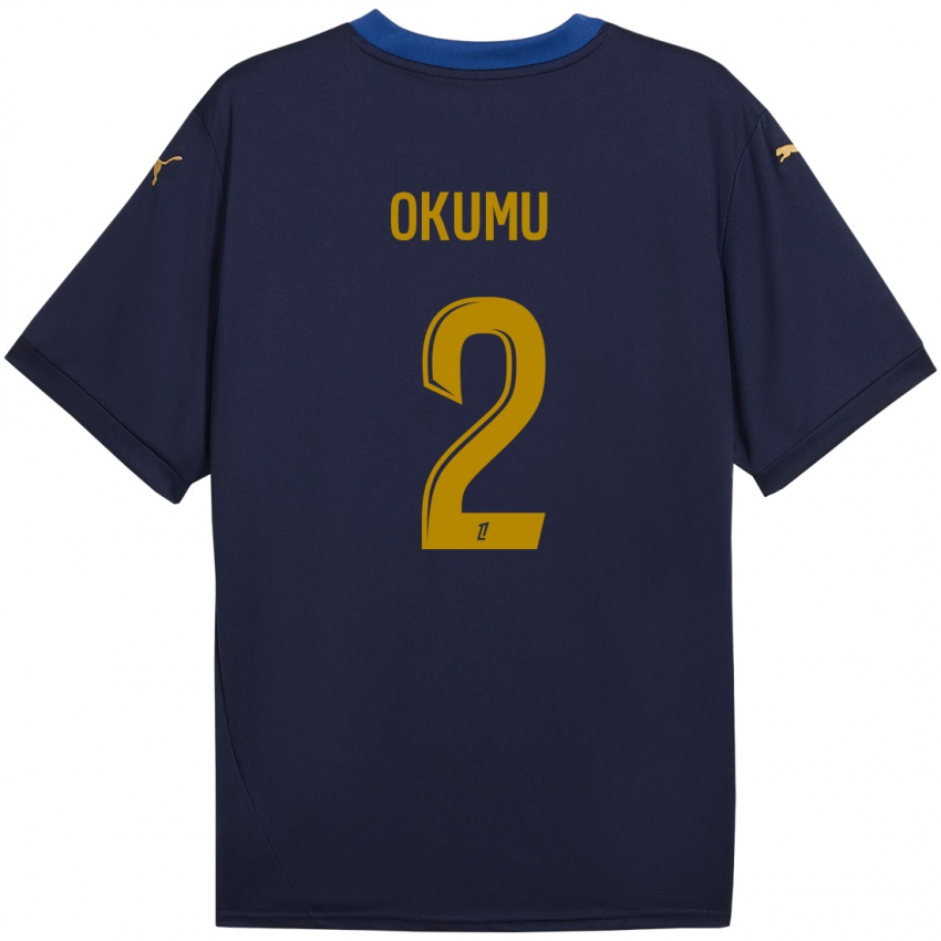 Bambino Maglia Joseph Okumu #2 Blu Navy Kit Gara Away 2024/25 Maglietta