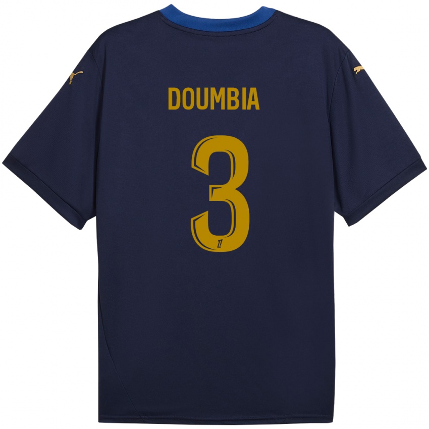 Bambino Maglia Kamory Doumbia #3 Blu Navy Kit Gara Away 2024/25 Maglietta