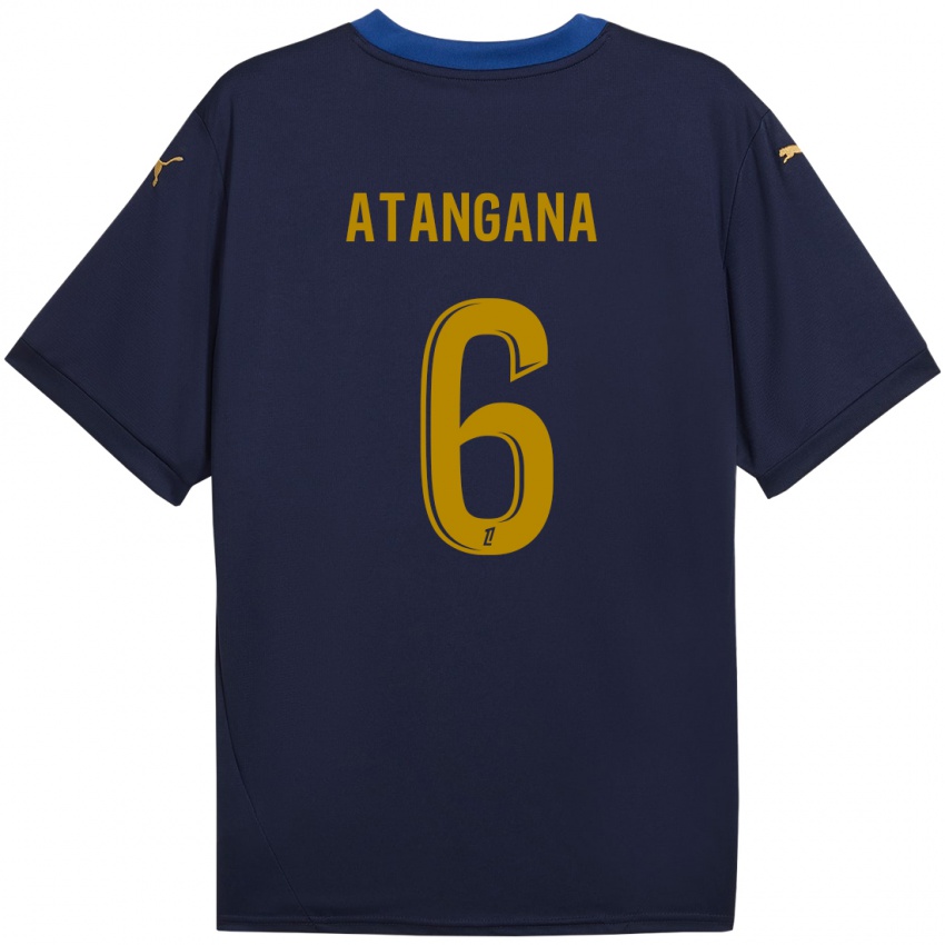 Bambino Maglia Valentin Atangana Edoa #6 Blu Navy Kit Gara Away 2024/25 Maglietta