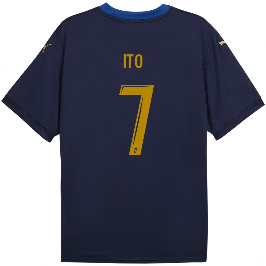 Bambino Maglia Junya Ito #7 Blu Navy Kit Gara Away 2024/25 Maglietta