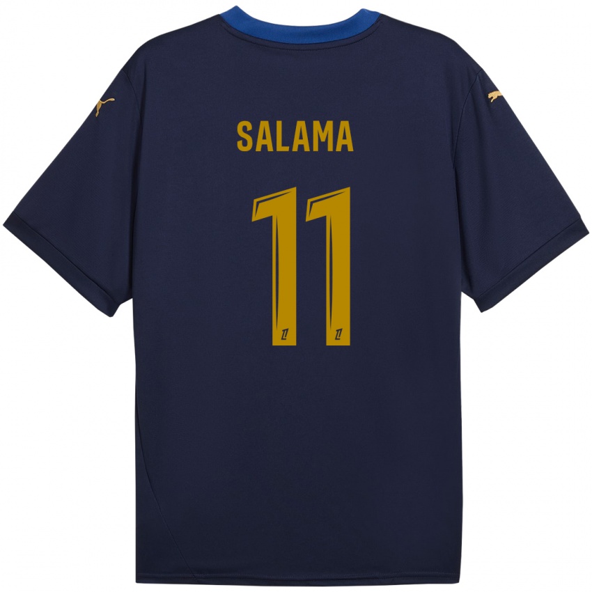 Bambino Maglia Amine Salama #11 Blu Navy Kit Gara Away 2024/25 Maglietta