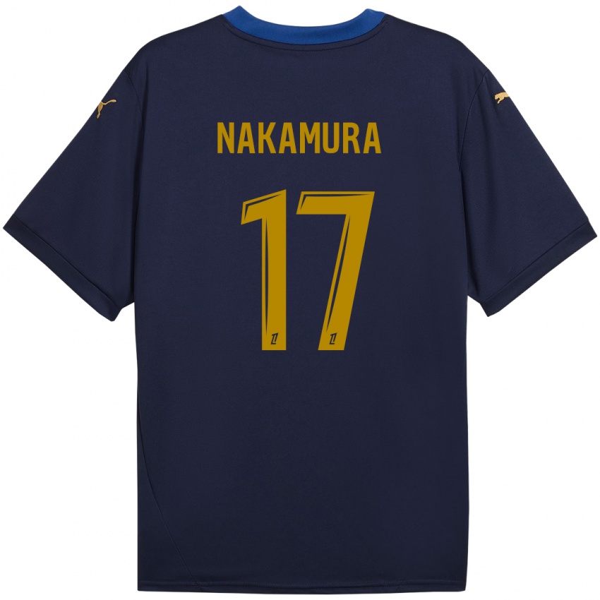 Bambino Maglia Keito Nakamura #17 Blu Navy Kit Gara Away 2024/25 Maglietta