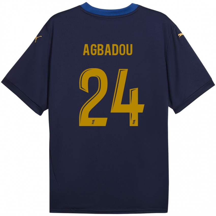 Bambino Maglia Emmanuel Agbadou #24 Blu Navy Kit Gara Away 2024/25 Maglietta