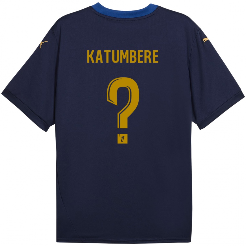 Bambino Maglia Noah Katumbere #0 Blu Navy Kit Gara Away 2024/25 Maglietta