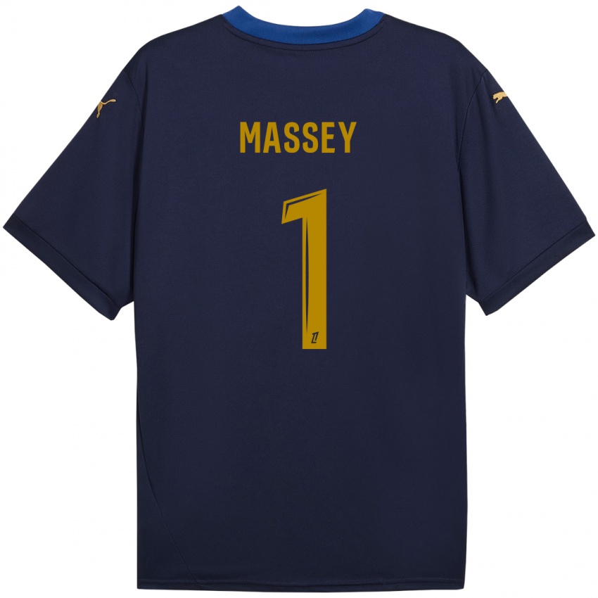 Bambino Maglia Kayza Massey #1 Blu Navy Kit Gara Away 2024/25 Maglietta