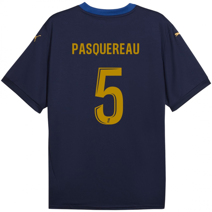 Bambino Maglia Julie Pasquereau #5 Blu Navy Kit Gara Away 2024/25 Maglietta