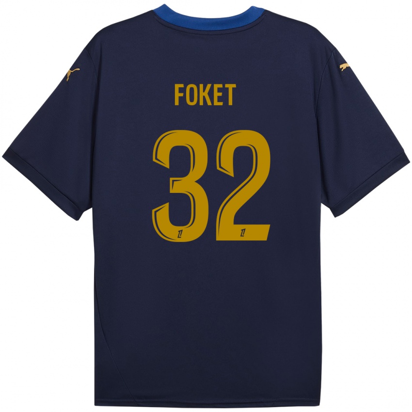 Bambino Maglia Thomas Foket #32 Blu Navy Kit Gara Away 2024/25 Maglietta