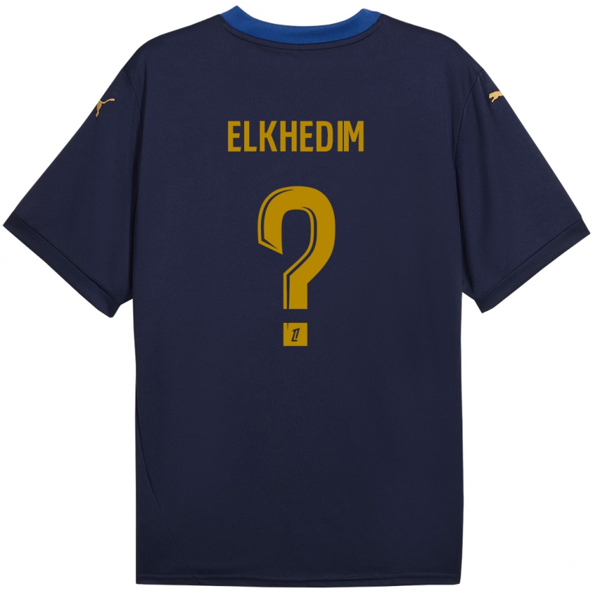 Bambino Maglia Abdenoor Elkhedim #0 Blu Navy Kit Gara Away 2024/25 Maglietta