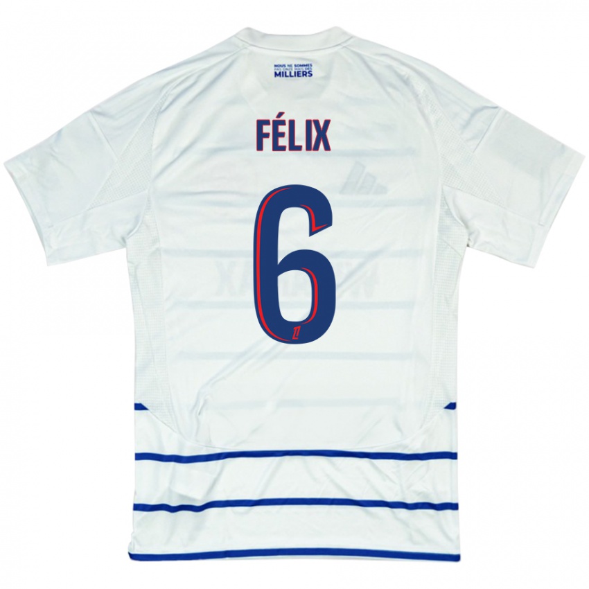 Bambino Maglia Félix Lemaréchal #6 Bianco Blu Kit Gara Away 2024/25 Maglietta