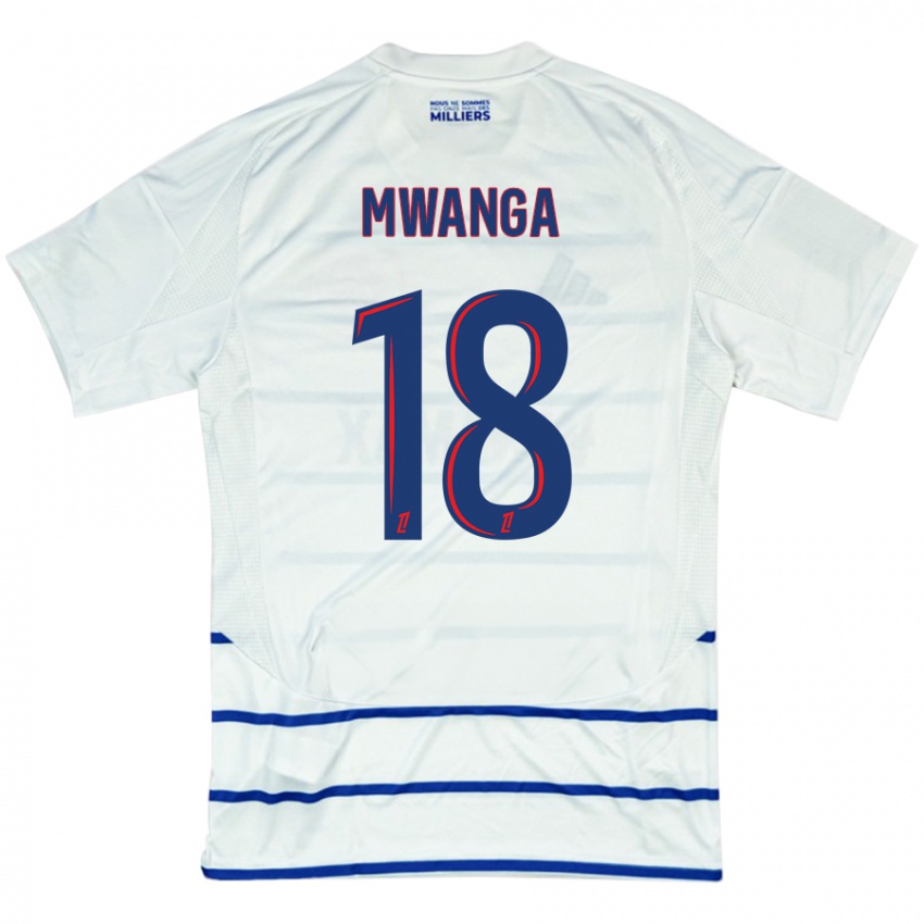 Bambino Maglia Junior Mwanga #18 Bianco Blu Kit Gara Away 2024/25 Maglietta