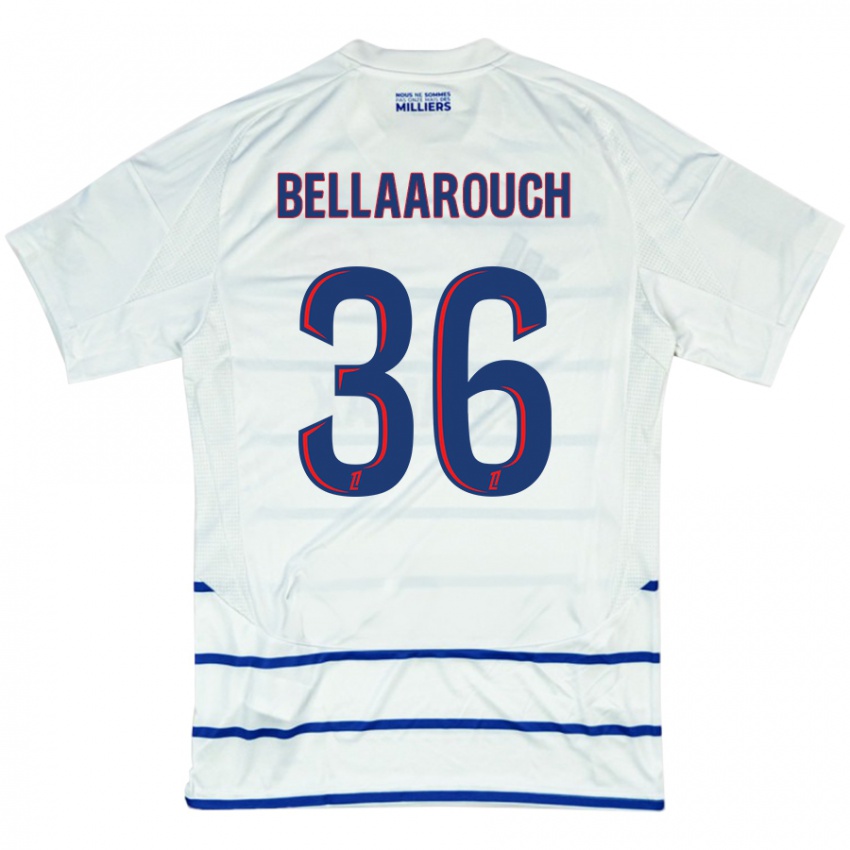 Bambino Maglia Alaa Bellaarouch #36 Bianco Blu Kit Gara Away 2024/25 Maglietta