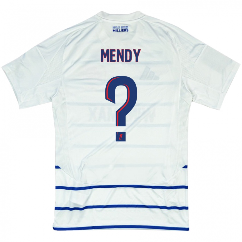 Bambino Maglia François Mendy #0 Bianco Blu Kit Gara Away 2024/25 Maglietta