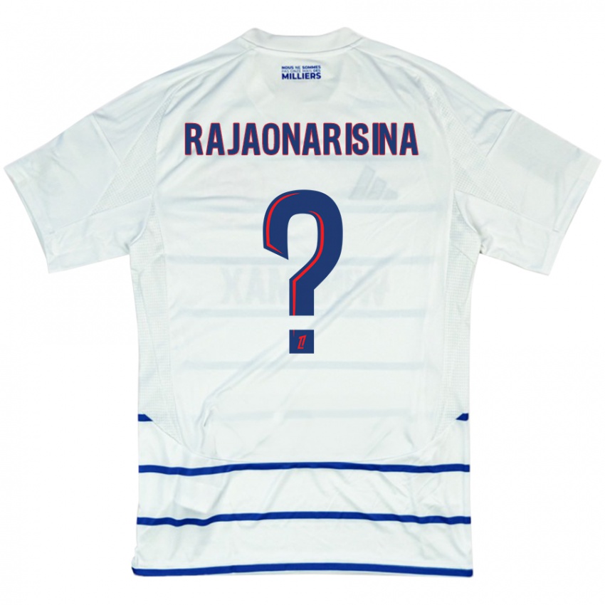 Bambino Maglia Noah Rajaonarisina #0 Bianco Blu Kit Gara Away 2024/25 Maglietta