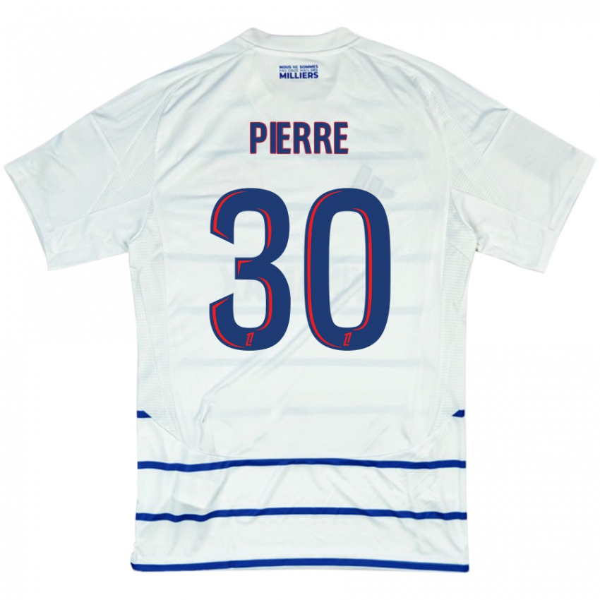 Bambino Maglia Alexandre Pierre #30 Bianco Blu Kit Gara Away 2024/25 Maglietta