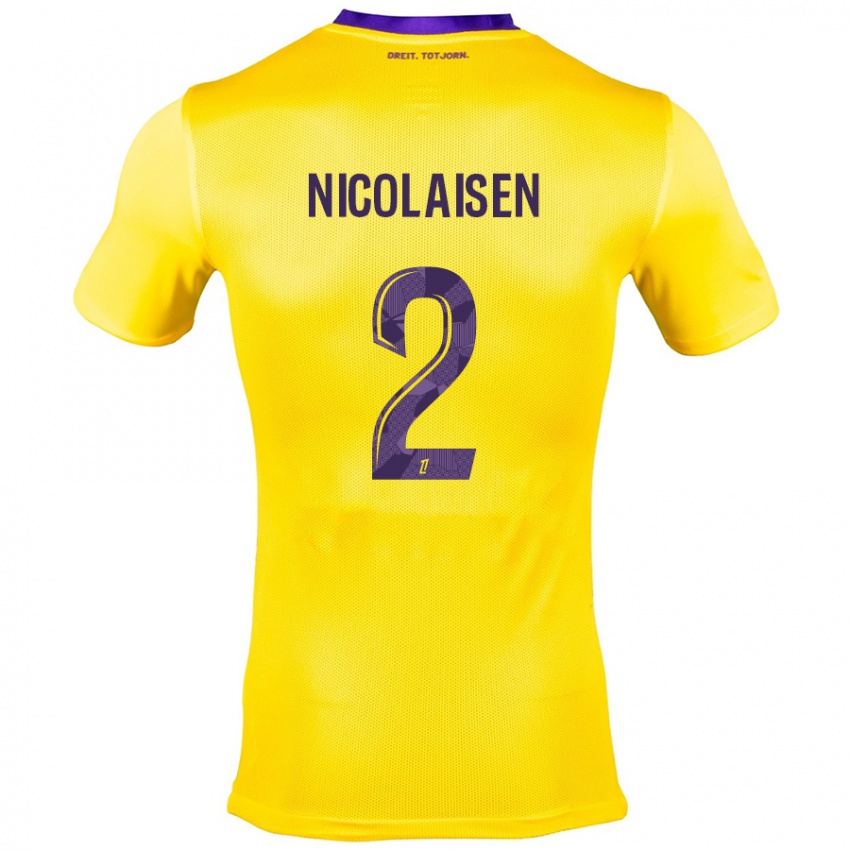 Bambino Maglia Rasmus Nicolaisen #2 Giallo Viola Kit Gara Away 2024/25 Maglietta