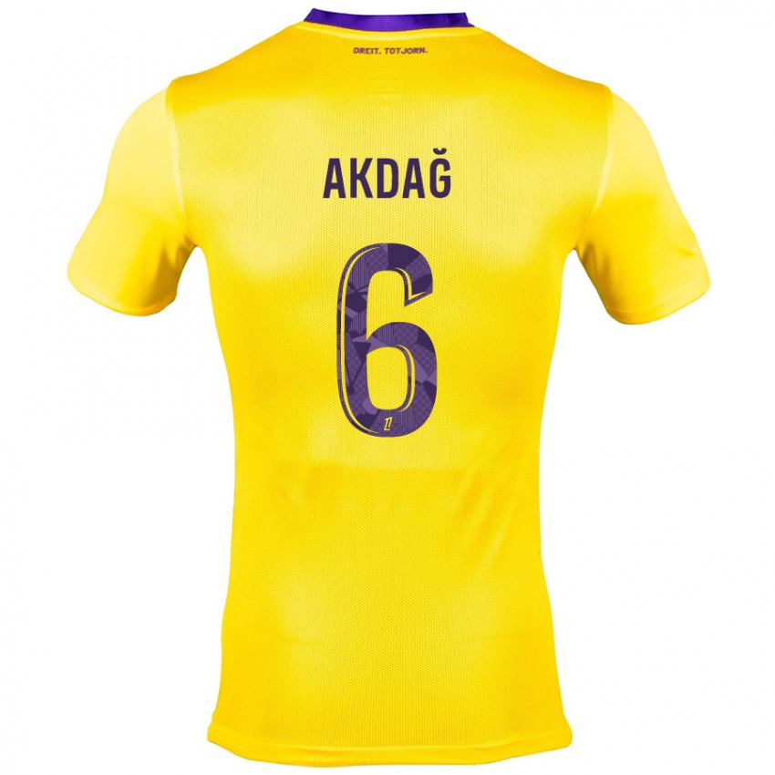 Bambino Maglia Ümit Akdağ #6 Giallo Viola Kit Gara Away 2024/25 Maglietta