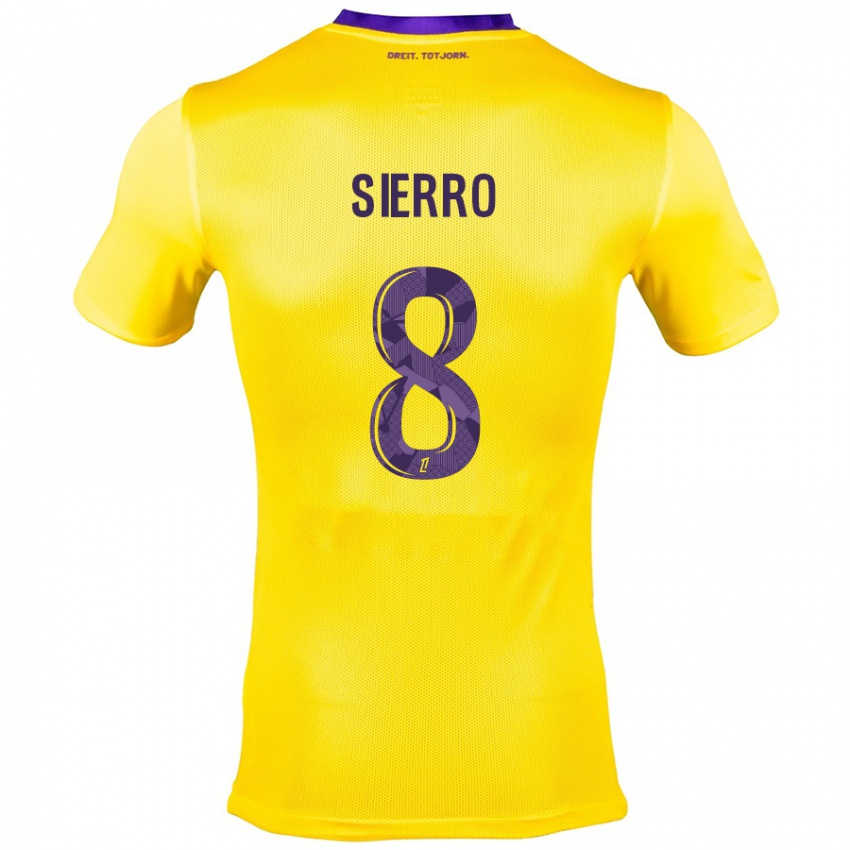 Bambino Maglia Vincent Sierro #8 Giallo Viola Kit Gara Away 2024/25 Maglietta