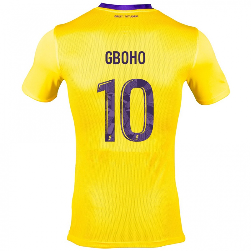 Bambino Maglia Yann Gboho #10 Giallo Viola Kit Gara Away 2024/25 Maglietta