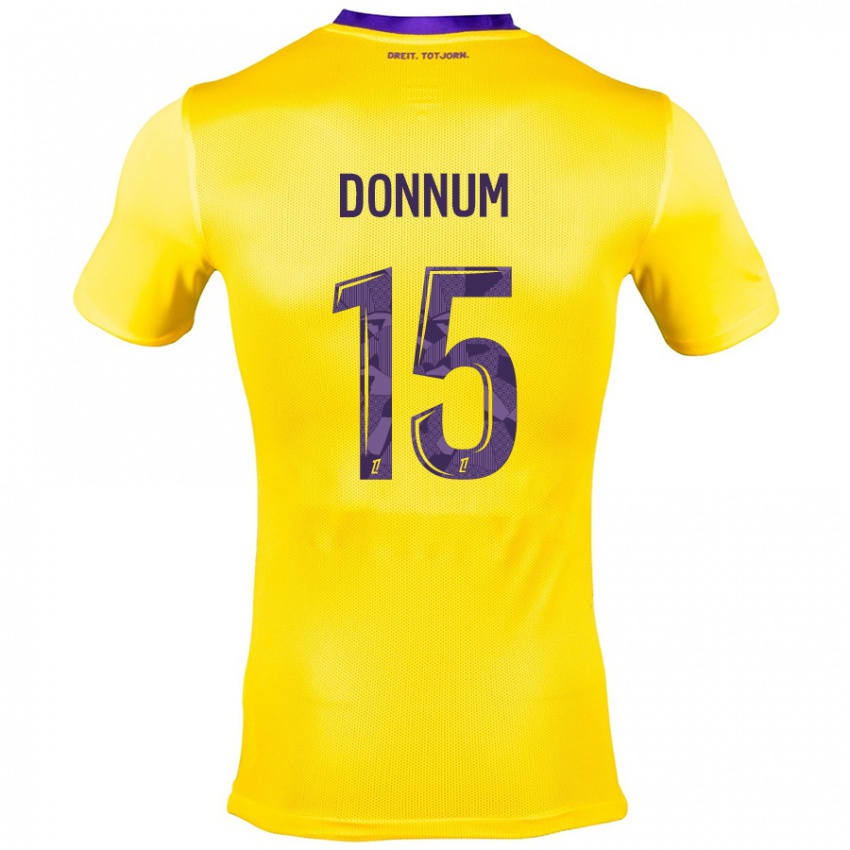 Bambino Maglia Aron Dønnum #15 Giallo Viola Kit Gara Away 2024/25 Maglietta