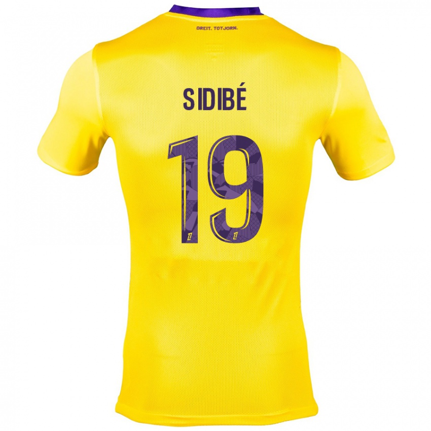 Bambino Maglia Djibril Sidibé #19 Giallo Viola Kit Gara Away 2024/25 Maglietta