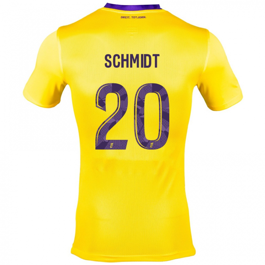 Bambino Maglia Niklas Schmidt #20 Giallo Viola Kit Gara Away 2024/25 Maglietta