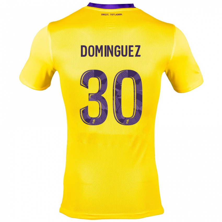 Bambino Maglia Álex Domínguez #30 Giallo Viola Kit Gara Away 2024/25 Maglietta