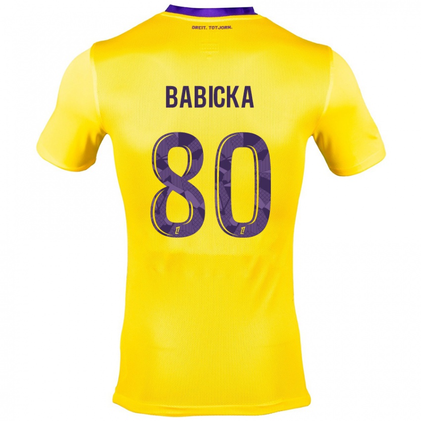 Bambino Maglia Shavy Babicka #80 Giallo Viola Kit Gara Away 2024/25 Maglietta