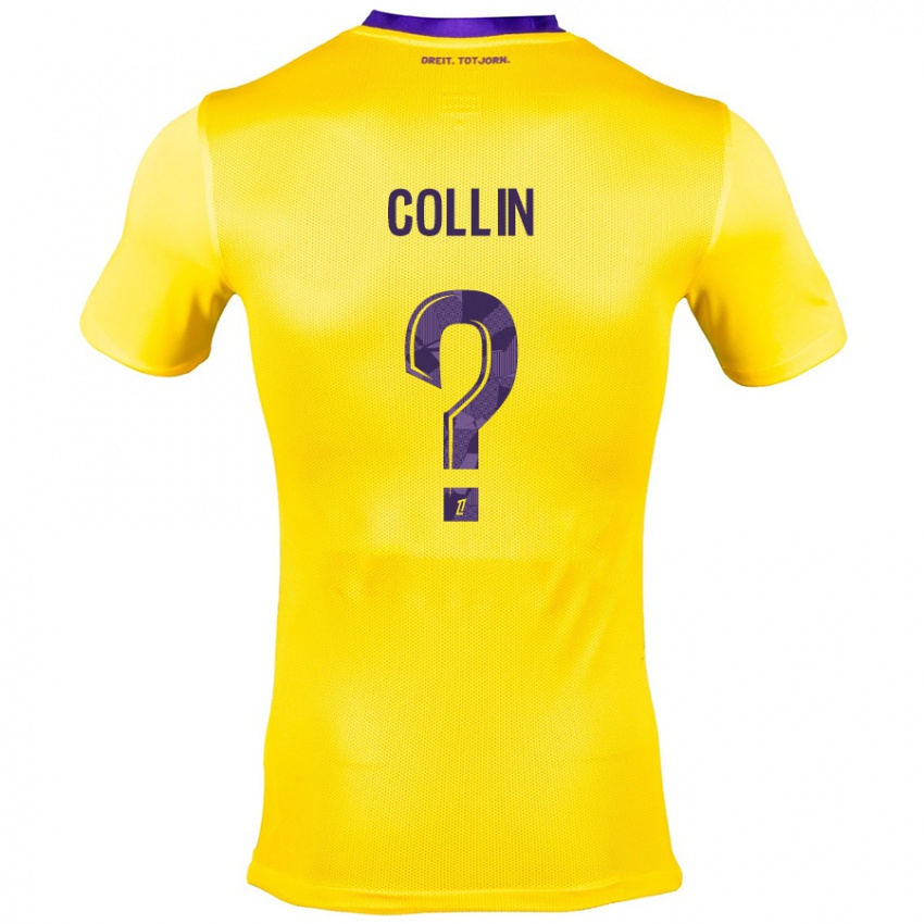 Bambino Maglia Théo Collin #0 Giallo Viola Kit Gara Away 2024/25 Maglietta