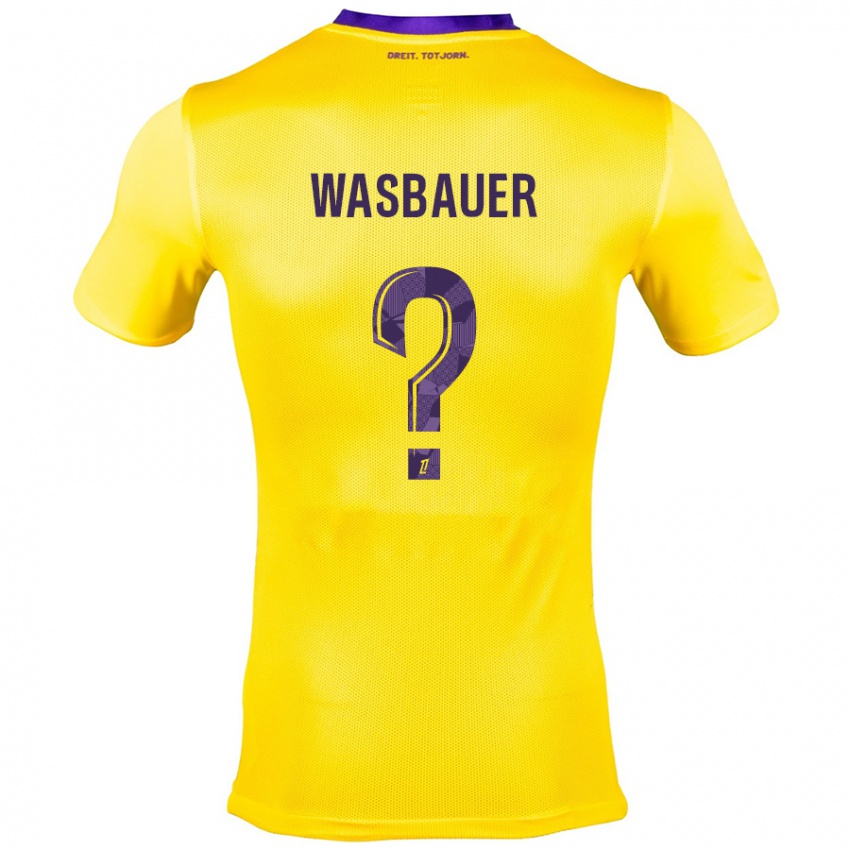 Bambino Maglia Nicolas Wasbauer #0 Giallo Viola Kit Gara Away 2024/25 Maglietta