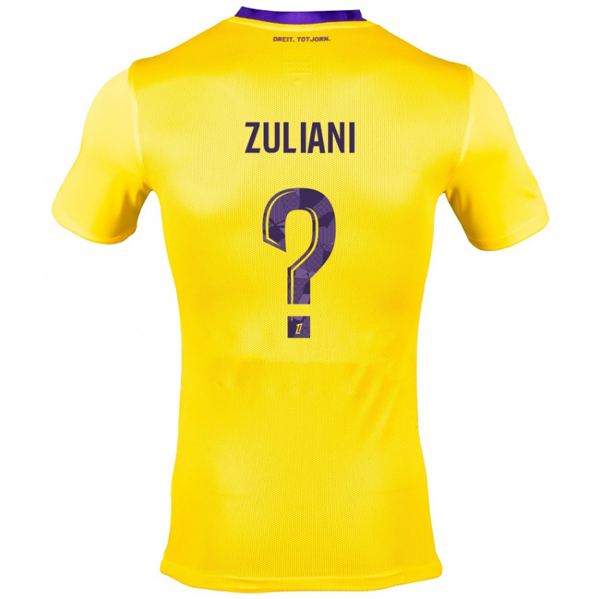 Bambino Maglia Edhy Zuliani #0 Giallo Viola Kit Gara Away 2024/25 Maglietta