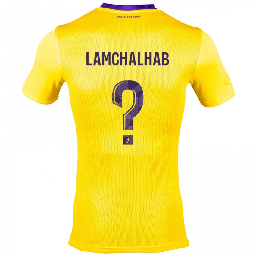 Bambino Maglia Merwan Lamchalhab #0 Giallo Viola Kit Gara Away 2024/25 Maglietta