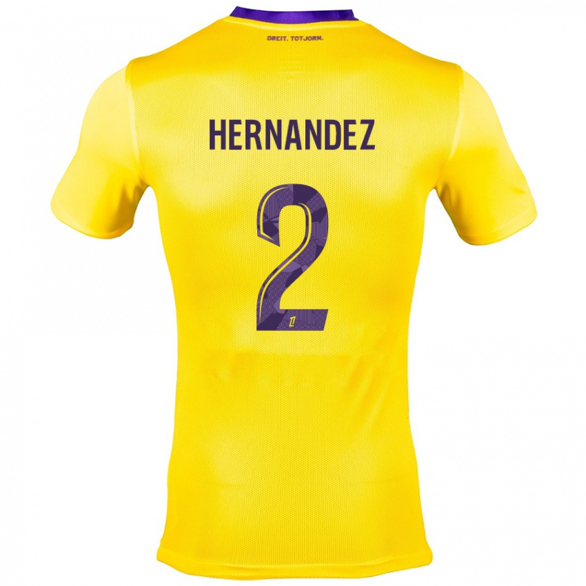 Bambino Maglia Lucie Hernandez #2 Giallo Viola Kit Gara Away 2024/25 Maglietta