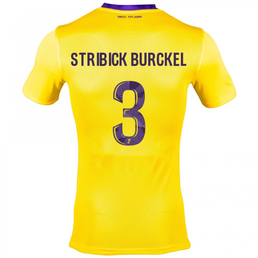 Bambino Maglia Laetitia Stribick-Burckel #3 Giallo Viola Kit Gara Away 2024/25 Maglietta