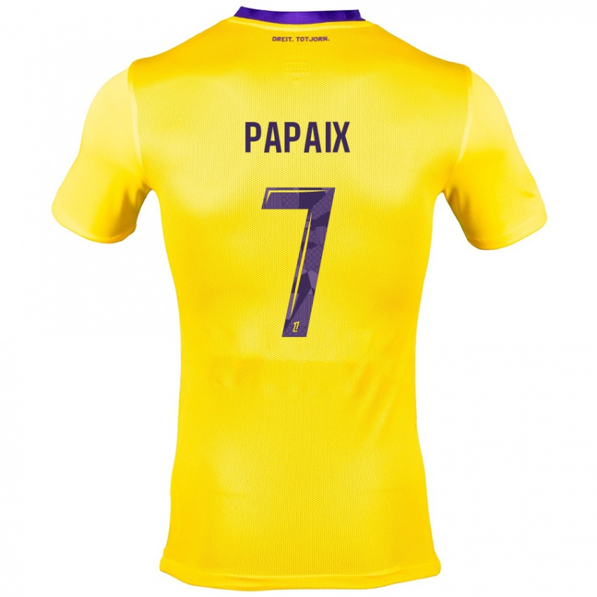 Bambino Maglia Marie Papaix #7 Giallo Viola Kit Gara Away 2024/25 Maglietta