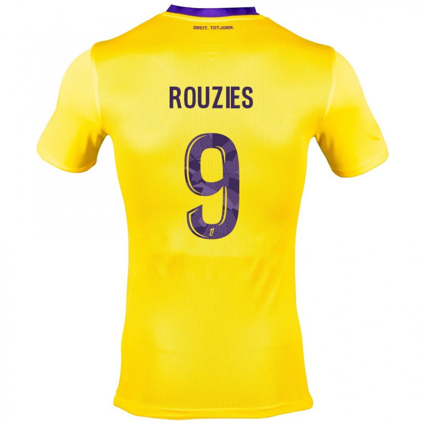 Bambino Maglia Manon Rouzies #9 Giallo Viola Kit Gara Away 2024/25 Maglietta