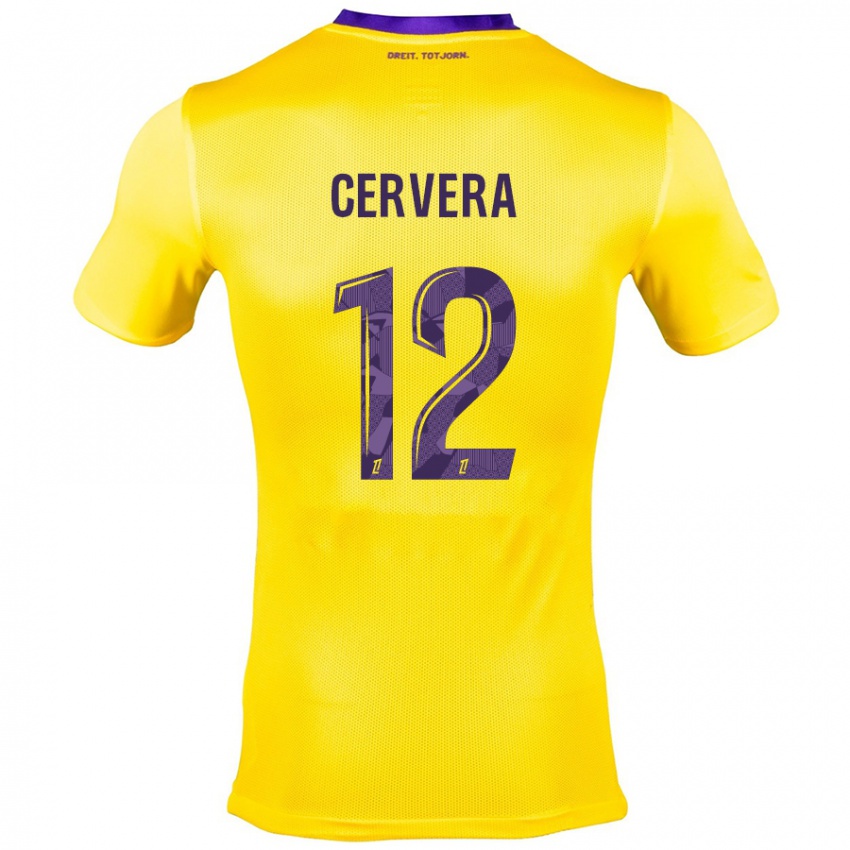 Bambino Maglia Laurianne Cervera #12 Giallo Viola Kit Gara Away 2024/25 Maglietta