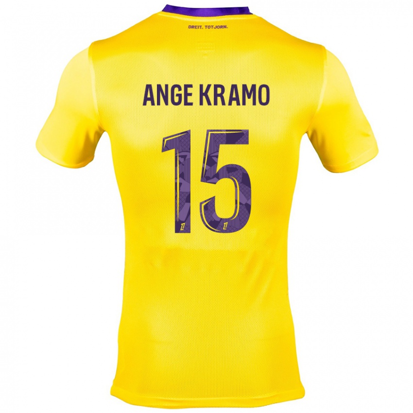 Bambino Maglia Marie Ange Kramo #15 Giallo Viola Kit Gara Away 2024/25 Maglietta