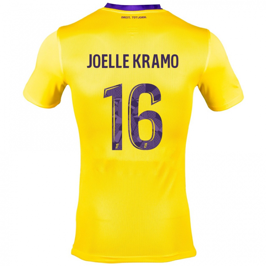 Bambino Maglia Marie Joelle Kramo #16 Giallo Viola Kit Gara Away 2024/25 Maglietta