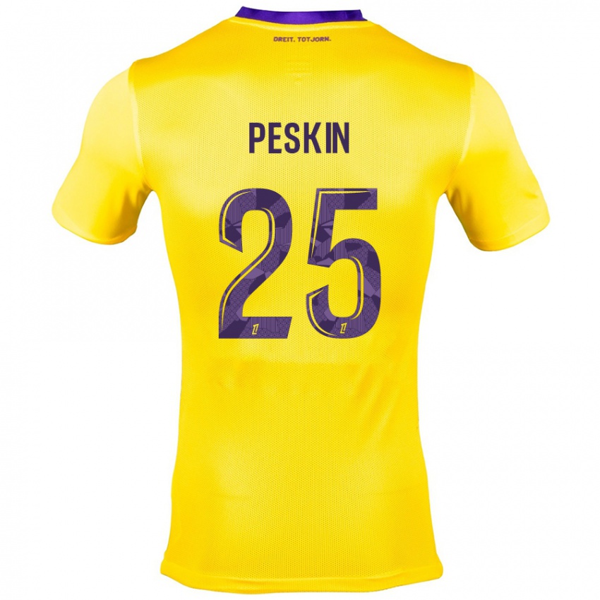 Bambino Maglia Kelso Peskin #25 Giallo Viola Kit Gara Away 2024/25 Maglietta