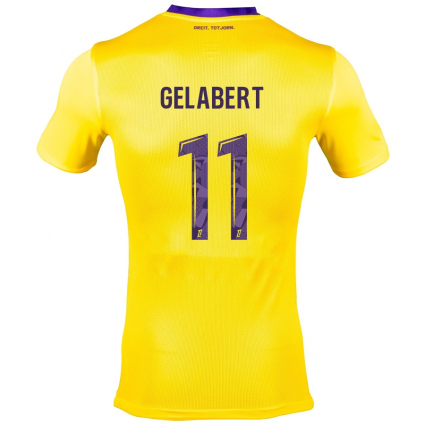 Bambino Maglia César Gelabert #11 Giallo Viola Kit Gara Away 2024/25 Maglietta