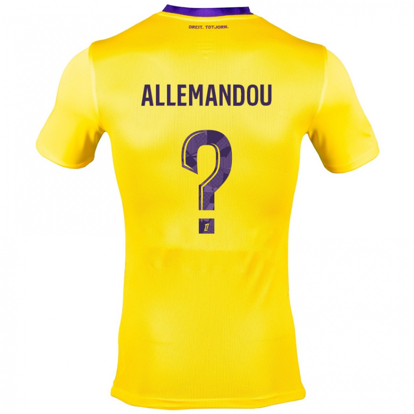 Bambino Maglia Teddy Allemandou #0 Giallo Viola Kit Gara Away 2024/25 Maglietta