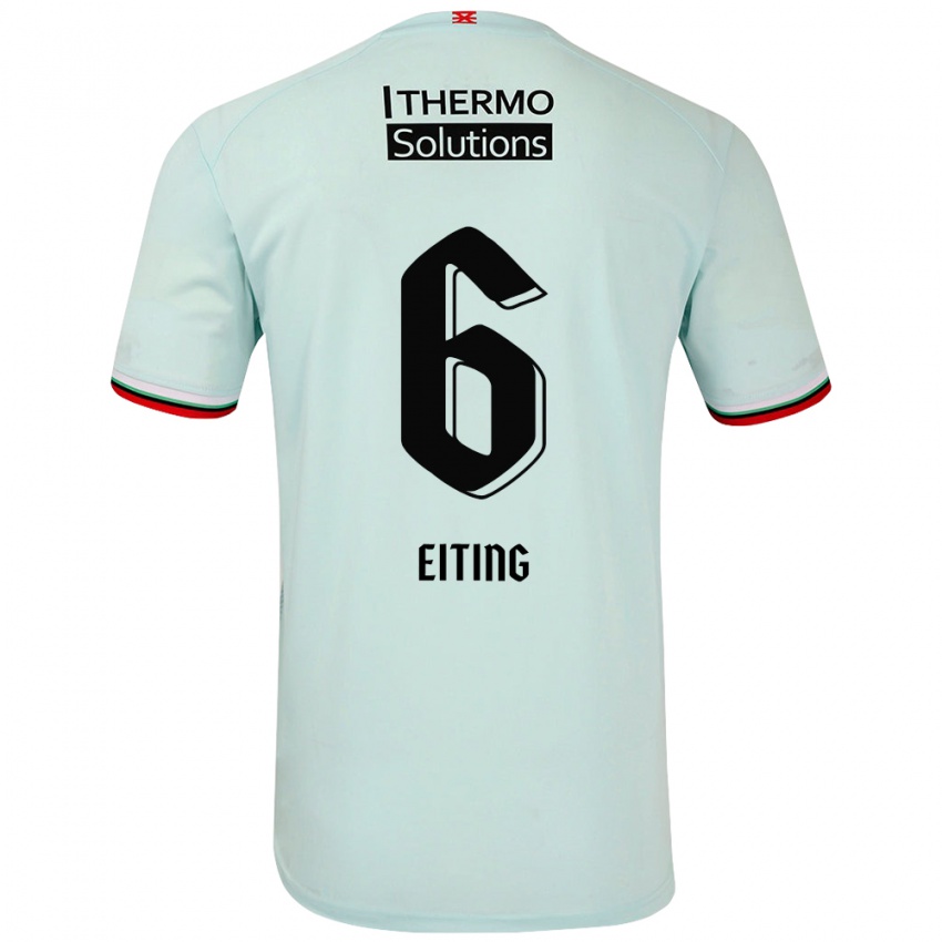 Bambino Maglia Carel Eiting #6 Verde Chiaro Kit Gara Away 2024/25 Maglietta