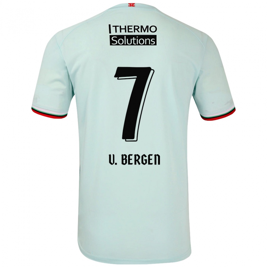 Bambino Maglia Mitchell Van Bergen #7 Verde Chiaro Kit Gara Away 2024/25 Maglietta